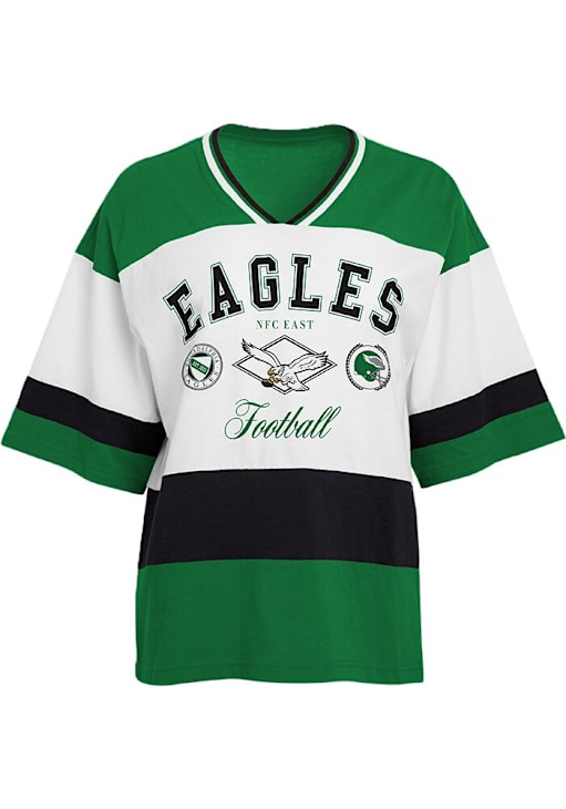 WEAR by Erin Andrews Philadelphia Eagles Womens White Football Short Sleeve T-Shirt