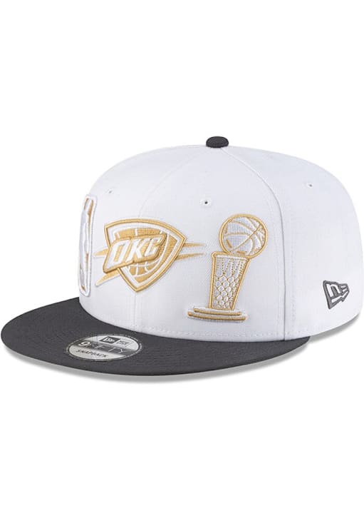 New Era Oklahoma City Thunder NBA Champions Ring Ceremony 9FIFTY Adjustable Hat - White