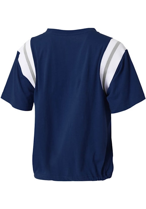 Dallas Cowboys Womens Navy Blue Logo Cinched Short Sleeve T-Shirt