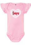 Main image for Baby Nebraska Cornhuskers Pink Summit Sportswear Flutter Sleeve Short Sleeve One Piece