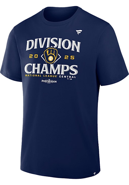 Milwaukee Brewers Mens NAVY 2025 Division Champions Locker Room