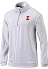 Main image for Mens Illinois Fighting Illini Grey Columbia Heat Seal Omni Wick Even Lie Qtr Zip Pullover