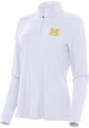 Main image for Womens Michigan Wolverines White Antigua Letterwinners M Club Intent Qtr Zip