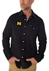 Main image for Mens Black Michigan Wolverines Cord Pearl Snap Long Sleeve Dress Shirt