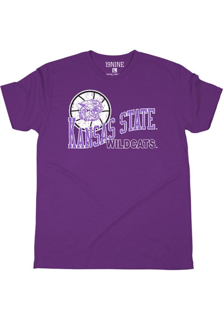 Purple K-State Wildcats Basketball Short Sleeve Fashion T Shirt