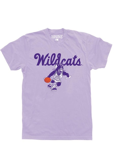 Lavender K-State Wildcats Basketball Short Sleeve Fashion T Shirt