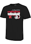 Main image for Nebraska Cornhuskers Black  Color Stripes Volleyball Short Sleeve T Shirt