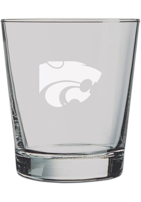 White K-State Wildcats 13oz Logo Engraved Rock Glass