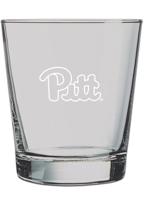 White Pitt Panthers 13oz Logo Engraved Rock Glass
