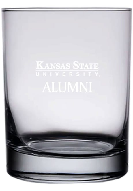 White K-State Wildcats 14oz Alumni Rock Glass