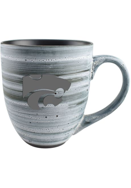 Grey K-State Wildcats 16oz Etched Mug