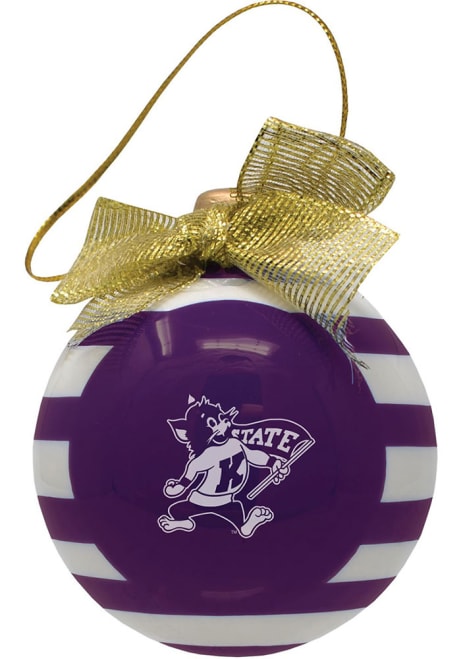 Purple K-State Wildcats Ceramic Bulb Mascot Ornament