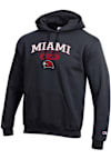 Main image for Mens Miami RedHawks Black Champion Pill Alumni Powerblend Hooded Sweatshirt