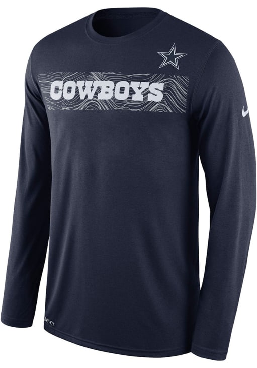 Nike Dallas Cowboys Navy Blue Sideline Long Sleeve T-Shirt