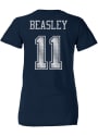 Cole Beasley Dallas Cowboys Womens Navy Blue Bubbled Player Tee