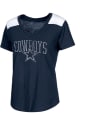 Dallas Cowboys Womens Corinna V Neck T-Shirt - Navy Blue