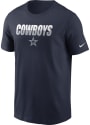 Nike Dallas Cowboys Navy Blue Split Team Name Tee