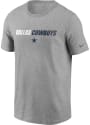 Dallas Cowboys Nike Tonal Logo T Shirt - Grey