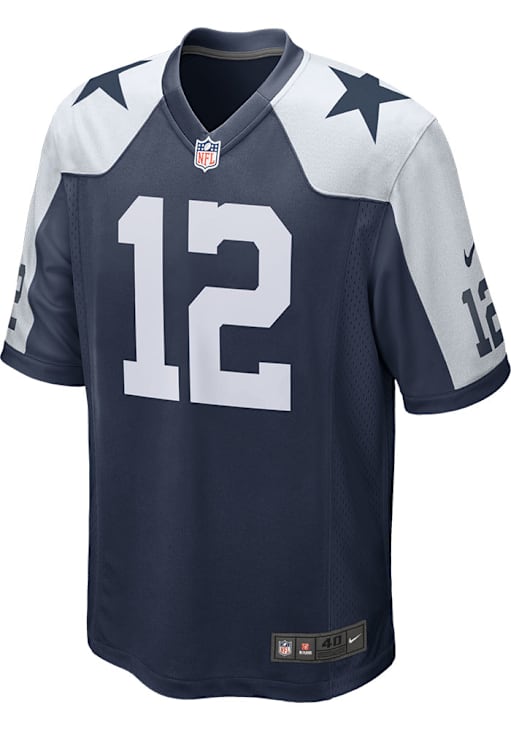 Roger Staubach Dallas Cowboys NAVY Road Game Jersey 41023247