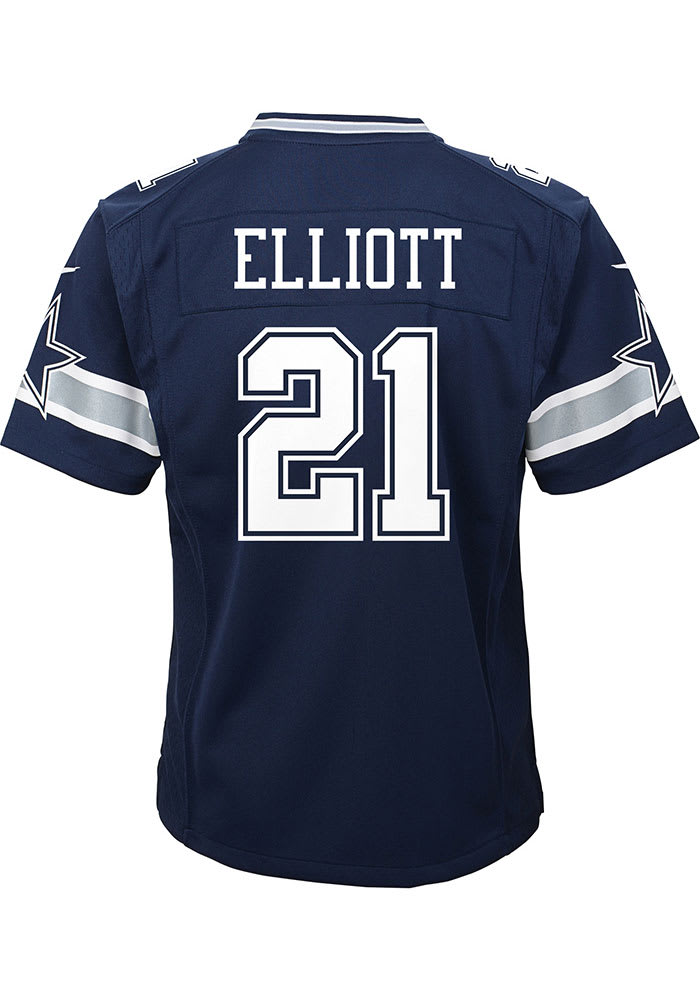 Dallas cowboys youth ezekiel elliott nike navy game replica on sale jersey