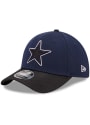 Dallas Cowboys New Era 2021 Road Sideline 9FORTY Adjustable Hat - Navy Blue