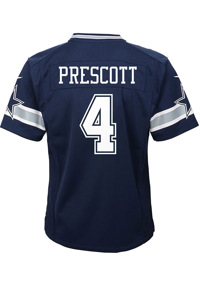 Nike Dallas Cowboys No4 Dak Prescott Navy Blue Thanksgiving Throwback Youth Stitched NFL Elite Gold Jersey