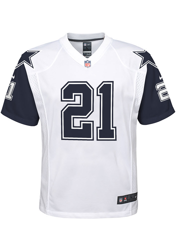 Dallas Cowboys Ezekiel Elliott Youth Game White Nike Football Jersey