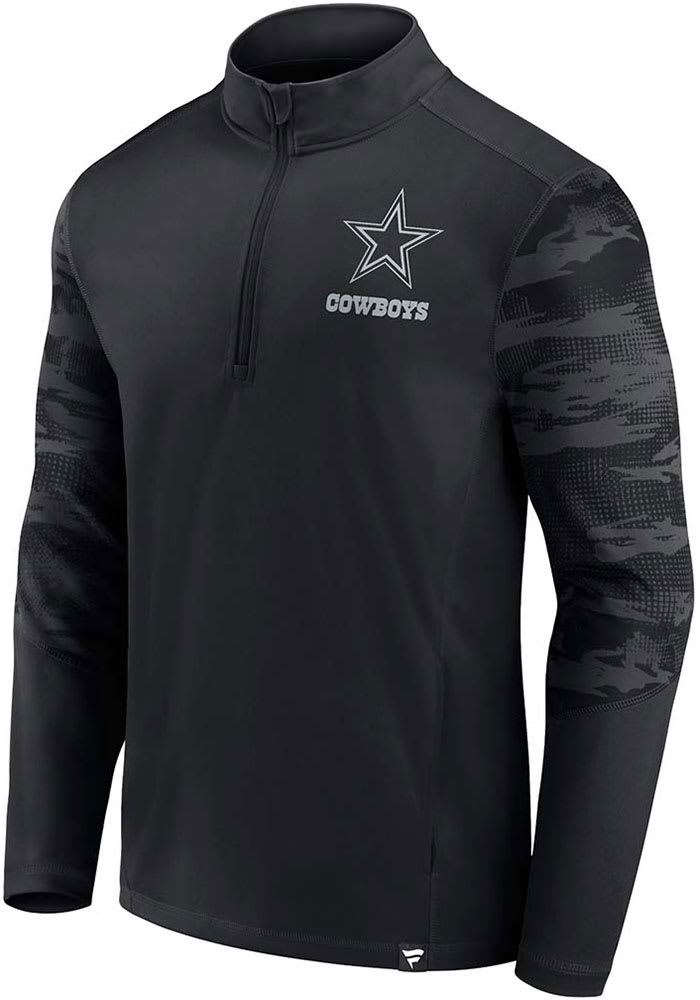 Dallas Cowboys Mens BLACK BLACKOUT CAMO Pullover - 41023814