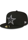 Main image for New Era Dallas Cowboys Mens Black White Logo 59FIFTY Fitted Hat