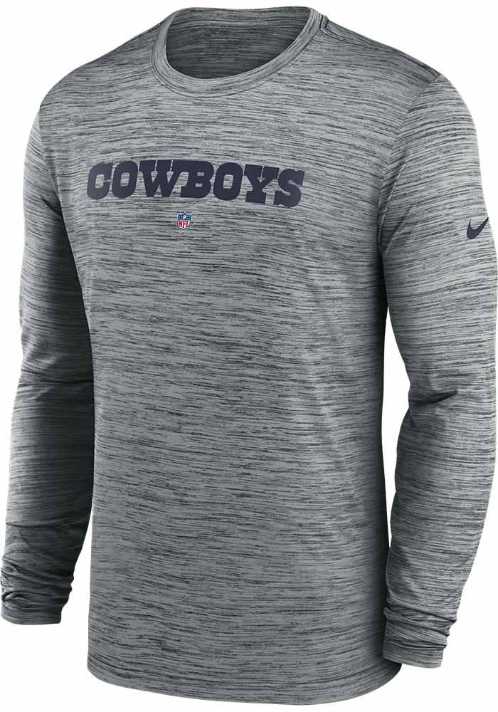 Nike Dallas Cowboys Sideline Team Velocity Long Sleeve T Shirt GREY