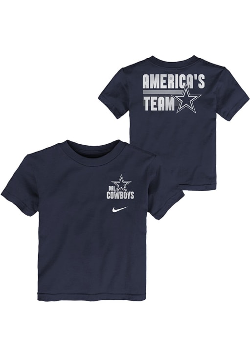 Nike Dallas Cowboys Toddler Navy Blue Nike Back Slogan Short Sleeve T-Shirt
