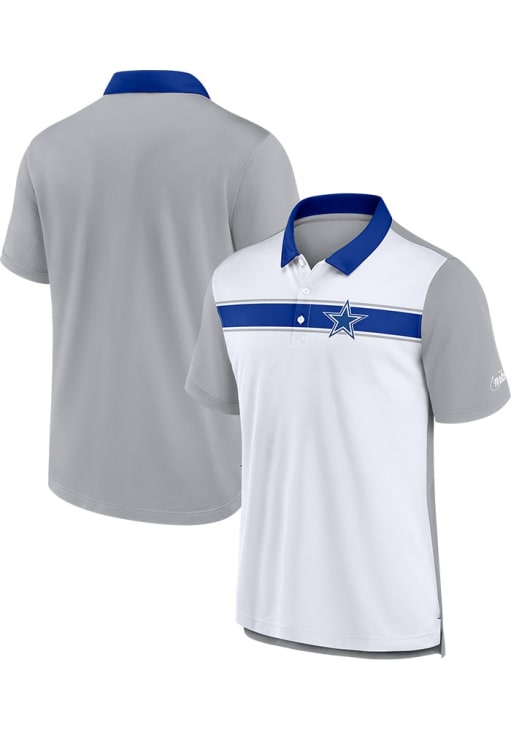 Nike Dallas Cowboys Mens White REWIND PIQUE Short Sleeve Polo