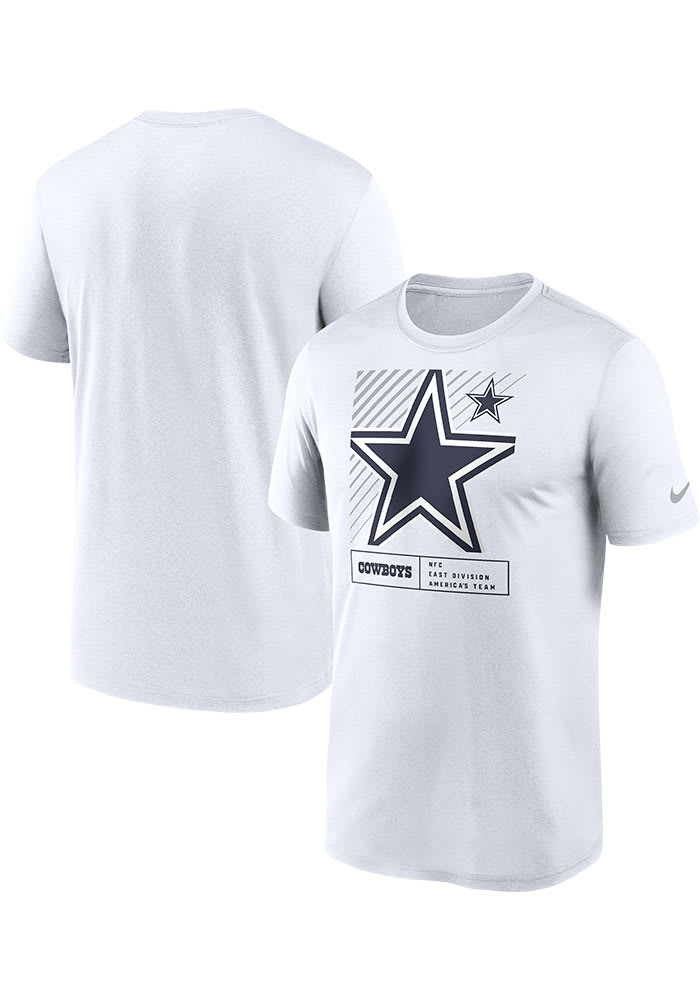 Nike Dallas Cowboys WHITE LEGEND YARD LINE CROP Short Sleeve