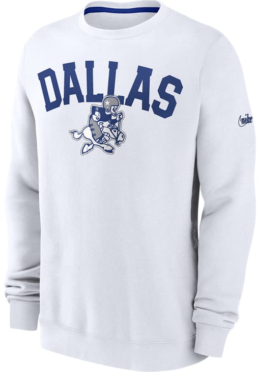 NFL Dallas Cowboys Men's Long Sleeve Varsity Letter Crew Fleece Sweatshirt  - S
