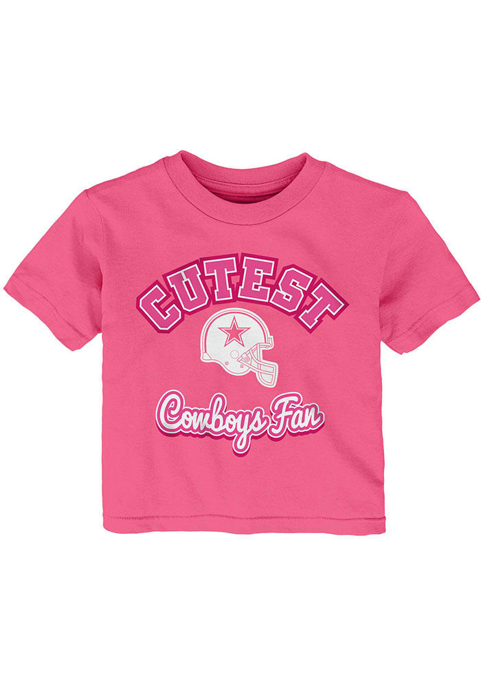 Dallas Cowboys Infant Girls Cutest Fan Short Sleeve T Shirt Pink