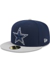 Main image for New Era Dallas Cowboys Mens Navy Blue Hidden Side Patch 2T 59FIFTY Fitted Hat