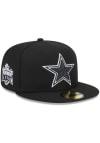 Main image for New Era Dallas Cowboys Mens Black Tonal Star Logo SB XXVII Evergreen 59FIFTY Fitted Hat