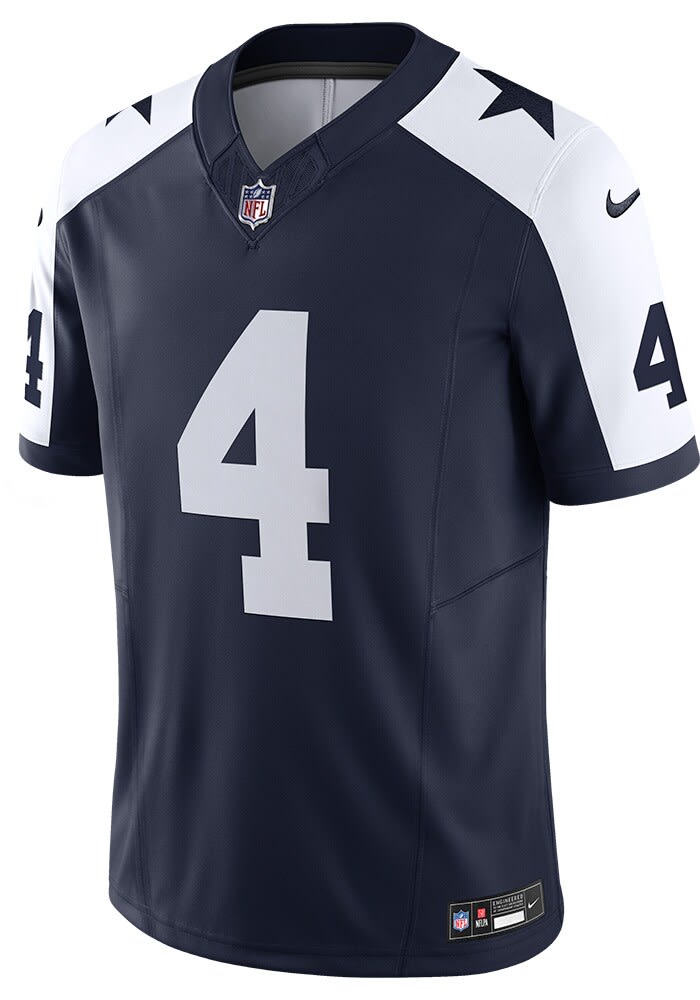 Dak Prescott Dallas Cowboys Mens NAVY Alt Throwback Limited