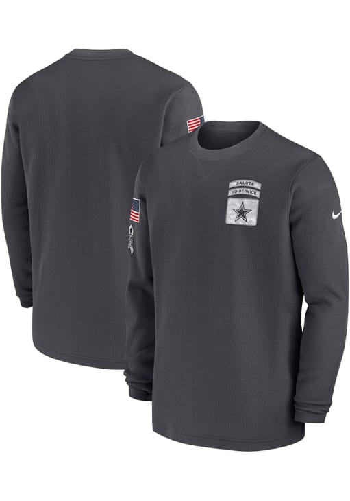Nike Dallas Cowboys Mens Grey Salute to Service Long Sleeve Crew Sweatshirt