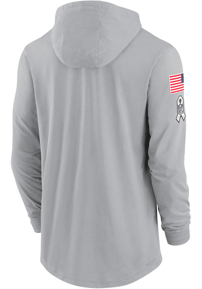 Nike Dallas Cowboys Mens GREY Salute to Service Lightweight Hoodie