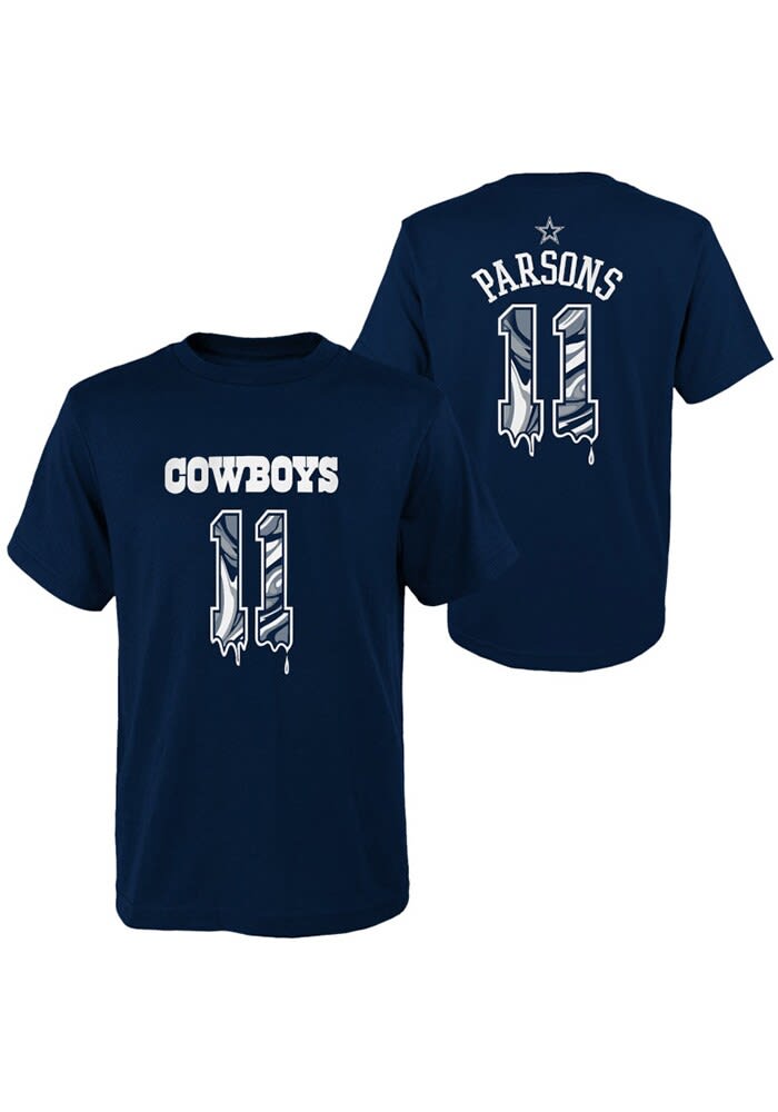 Micah Parsons Dallas Cowboys Youth NN Drip Short Sleeve Player T Shirt NAVY