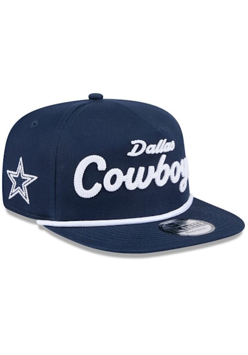 Dallas Cowboys New Era NAVY Team Text Golfer Snapback Hat 41025860