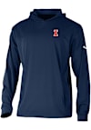 Main image for Mens Illinois Fighting Illini Navy Blue Columbia Heat Seal Long Drive Hooded Sweatshirt
