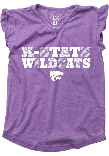 Toddler Girls K-State Wildcats Purple Wes and Willy Burn Out Short Sleeve T-Shirt