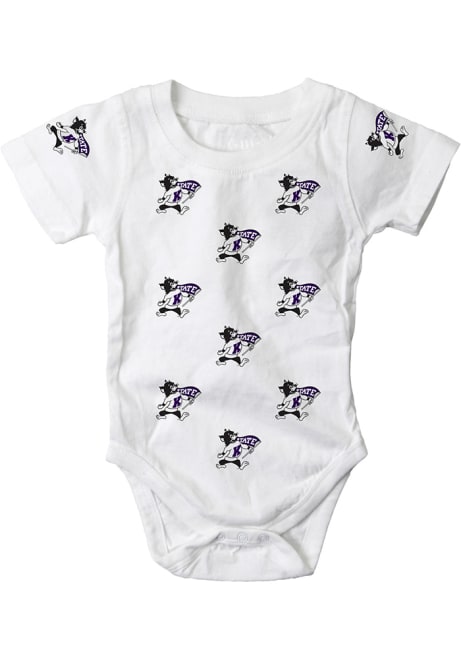 Baby K-State Wildcats Purple Wes and Willy All Over Print Short Sleeve One Piece