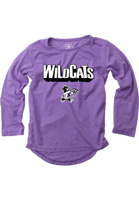 Girls Purple K-State Wildcats Hi-Lo Long Sleeve T-shirt