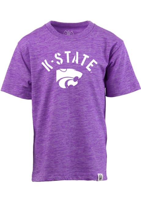 Youth K-State Wildcats Purple Wes and Willy Cloudy Yarn Short Sleeve Fashion T-Shirt