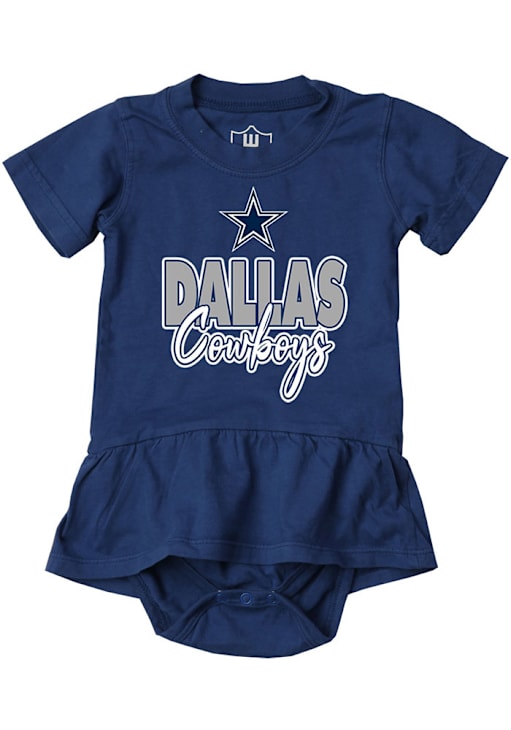 Wes and Willy Dallas Cowboys Baby NAVY Script Jersey Romper 42150159