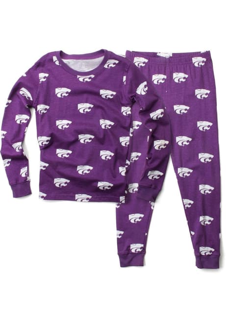 Boys K-State Wildcats Purple Wes and Willy All Over Print Loungewear PJ Set