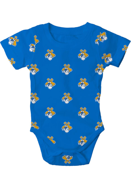 Baby Blue Pitt Panthers All Over Print Vault Short Sleeve One Piece